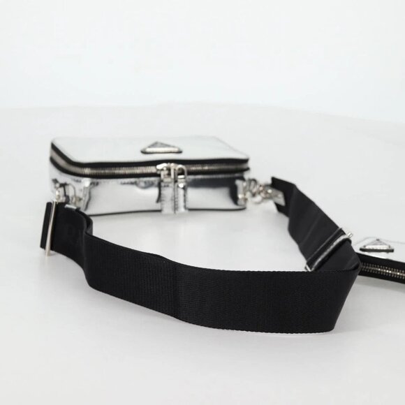 PRADA Shoulder Bag Leather Silver 2VH070 Auth 142285M - Picture 8 of 16